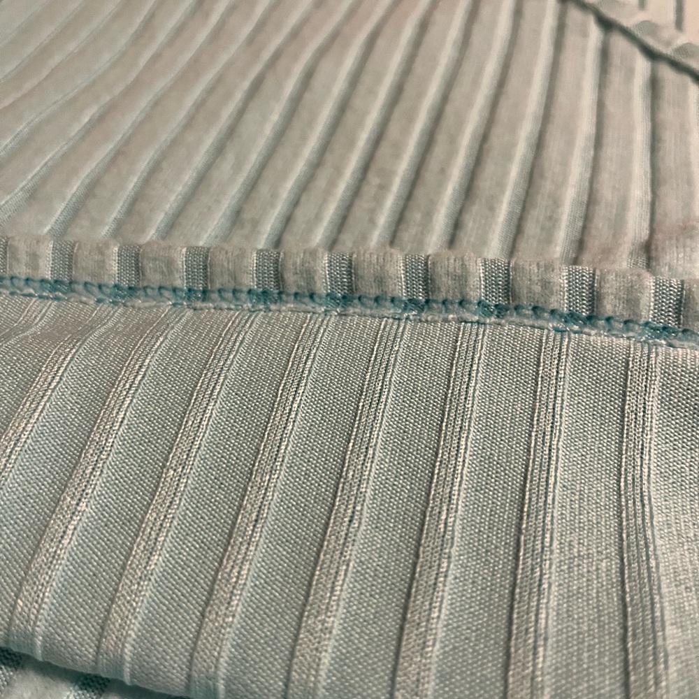 Light Blue Ribbed Wrap Top - Picture 5 of 6